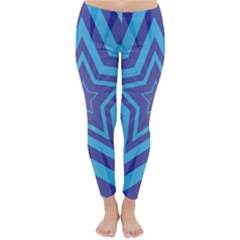 Abstract Starburst Blue Star Classic Winter Leggings by Amaryn4rt
