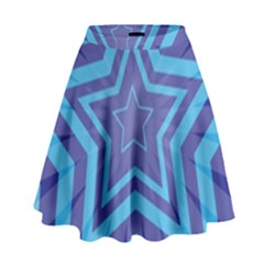 Abstract Starburst Blue Star High Waist Skirt by Amaryn4rt