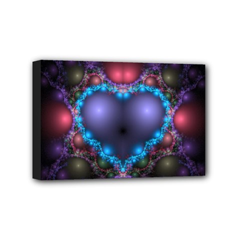 Blue Heart Mini Canvas 6  X 4  by Amaryn4rt