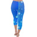 Blue Hot Pattern Blue Star Background Capri Winter Leggings  View4