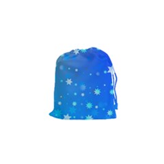 Blue Hot Pattern Blue Star Background Drawstring Pouches (xs) 