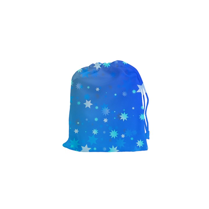 Blue Hot Pattern Blue Star Background Drawstring Pouches (XS) 
