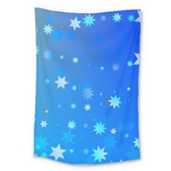 Blue Hot Pattern Blue Star Background Large Tapestry by Amaryn4rt