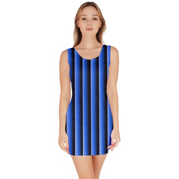 Blue Lines Background Sleeveless Bodycon Dress