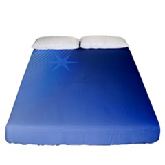 Blue Star Background Fitted Sheet (king Size) by Amaryn4rt