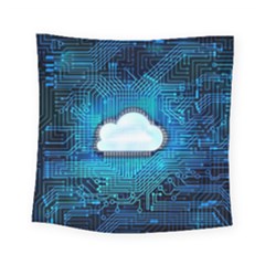 Circuit Computer Chip Cloud Security Square Tapestry (small)