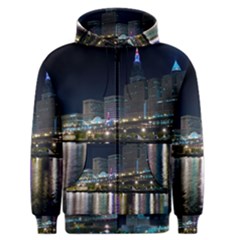 Cleveland Building City By Night Men s Zipper Hoodie by Amaryn4rt