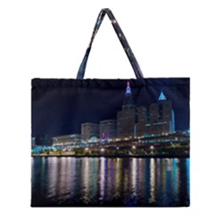 Cleveland Building City By Night Zipper Large Tote Bag by Amaryn4rt