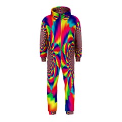 Colorful Psychedelic Art Background Hooded Jumpsuit (kids)