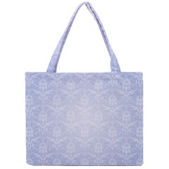 Damask Pattern Wallpaper Blue Mini Tote Bag by Amaryn4rt