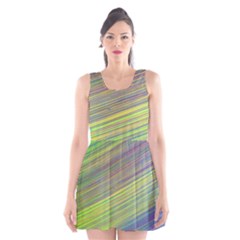 Diagonal Lines Abstract Scoop Neck Skater Dress