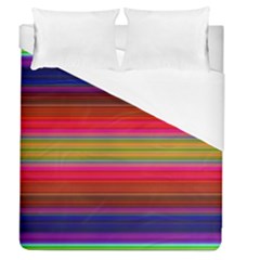 Fiesta Stripe Colorful Neon Background Duvet Cover (queen Size) by Amaryn4rt