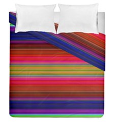 Fiesta Stripe Colorful Neon Background Duvet Cover Double Side (queen Size) by Amaryn4rt