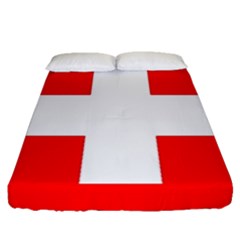 Flag Of Switzerland Fitted Sheet (queen Size)