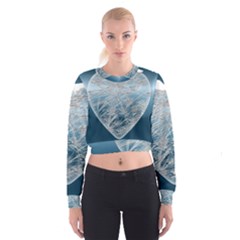 Frozen Heart Women s Cropped Sweatshirt