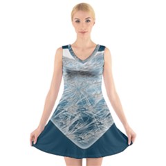 Frozen Heart V-Neck Sleeveless Skater Dress