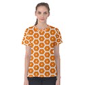 Golden Be Hive Pattern Women s Cotton Tee View1