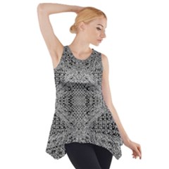 Gray Psychedelic Background Side Drop Tank Tunic by Amaryn4rt