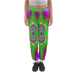 Green And Purple Fractal Women s Jogger Sweatpants by Amaryn4rt