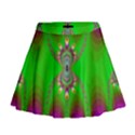 Green And Purple Fractal Mini Flare Skirt View1