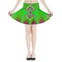Green And Purple Fractal Mini Flare Skirt View3