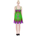 Green And Purple Fractal Spaghetti Strap Velvet Dress View2