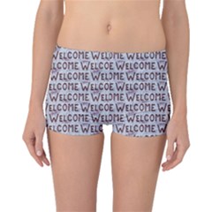 Welcome Letters Pattern Boyleg Bikini Bottoms by dflcprintsclothing