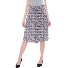 Welcome Letters Pattern Midi Beach Skirt