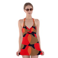 Heart Pattern Halter Swimsuit Dress by Amaryn4rt