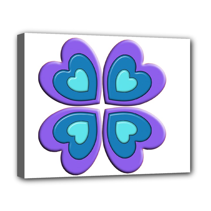 Light Blue Heart Images Deluxe Canvas 20  x 16  