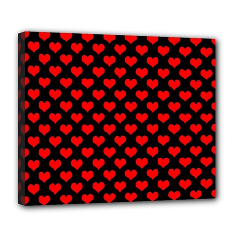Love Pattern Hearts Background Deluxe Canvas 24  X 20   by Amaryn4rt