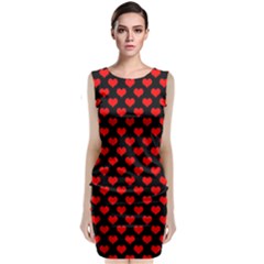 Love Pattern Hearts Background Classic Sleeveless Midi Dress