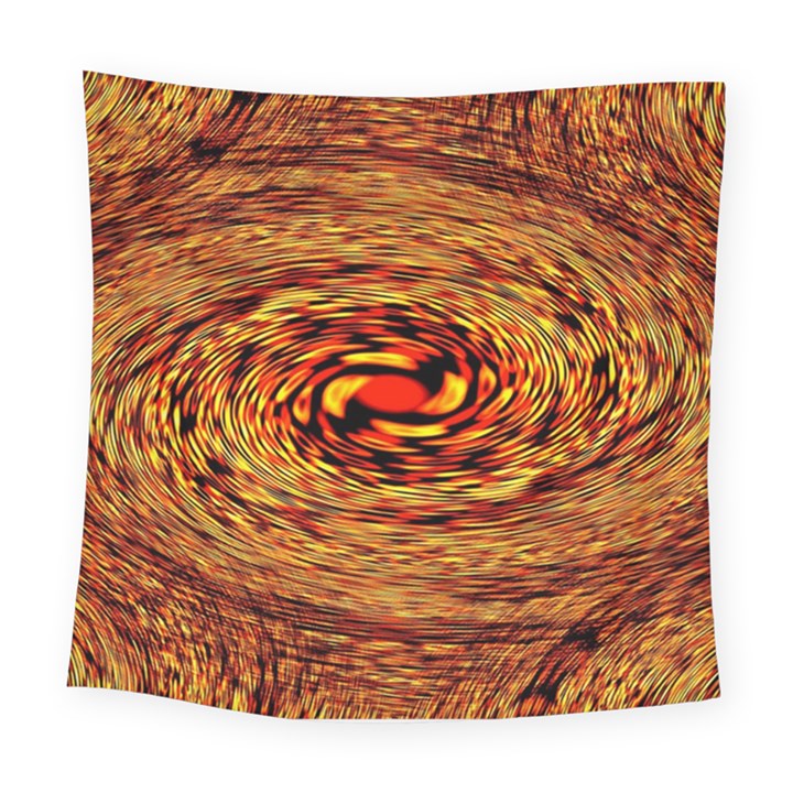 Orange Seamless Psychedelic Pattern Square Tapestry (Large)