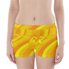 Orange Yellow Background Boyleg Bikini Wrap Bottoms by Amaryn4rt
