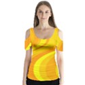 Orange Yellow Background Butterfly Sleeve Cutout Tee  View1