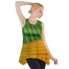 Pattern Colorful Palm Leaves Side Drop Tank Tunic by Amaryn4rt