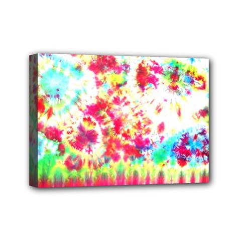 Pattern Decorated Schoolbus Tie Dye Mini Canvas 7  X 5  by Amaryn4rt