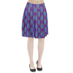 Red Blue Bee Hive Pleated Skirt by Amaryn4rt