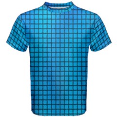 Seamless Blue Tiles Pattern Men s Cotton Tee by Amaryn4rt