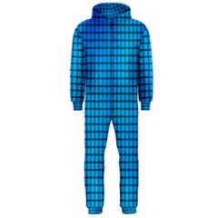 Seamless Blue Tiles Pattern Hooded Jumpsuit (men)  by Amaryn4rt