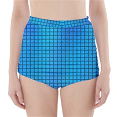 Seamless Blue Tiles Pattern High-waisted Bikini Bottoms by Amaryn4rt