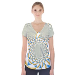 Tech Neon And Glow Backgrounds Psychedelic Art Psychedelic Art Short Sleeve Front Detail Top