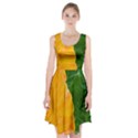 Wet Yellow And Green Leaves Abstract Pattern Racerback Midi Dress View1