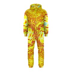 Yellow Seamless Psychedelic Pattern Hooded Jumpsuit (kids)