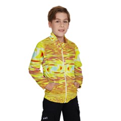 Yellow Seamless Psychedelic Pattern Wind Breaker (kids) by Amaryn4rt