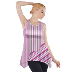 Pink Love Pattern Side Drop Tank Tunic by Valentinaart