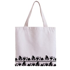 Simple Black And White Design Zipper Grocery Tote Bag by Valentinaart