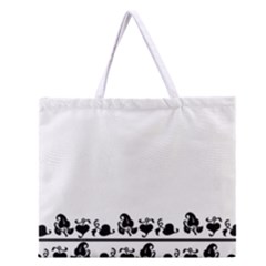Simple Black And White Design Zipper Large Tote Bag by Valentinaart
