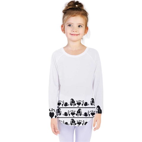 Simple Black And White Design Kids  Long Sleeve Tee by Valentinaart