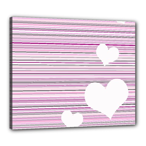 Pink Valentines Day Design Canvas 24  X 20 